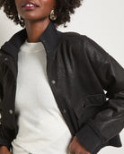Black $|& SEAS Hideaway Bomber Jacket - SOF Full Front
