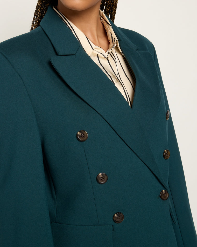 Forest Green $|& Citrus Ashlyn Double Breasted Blazer - SOF Full Front