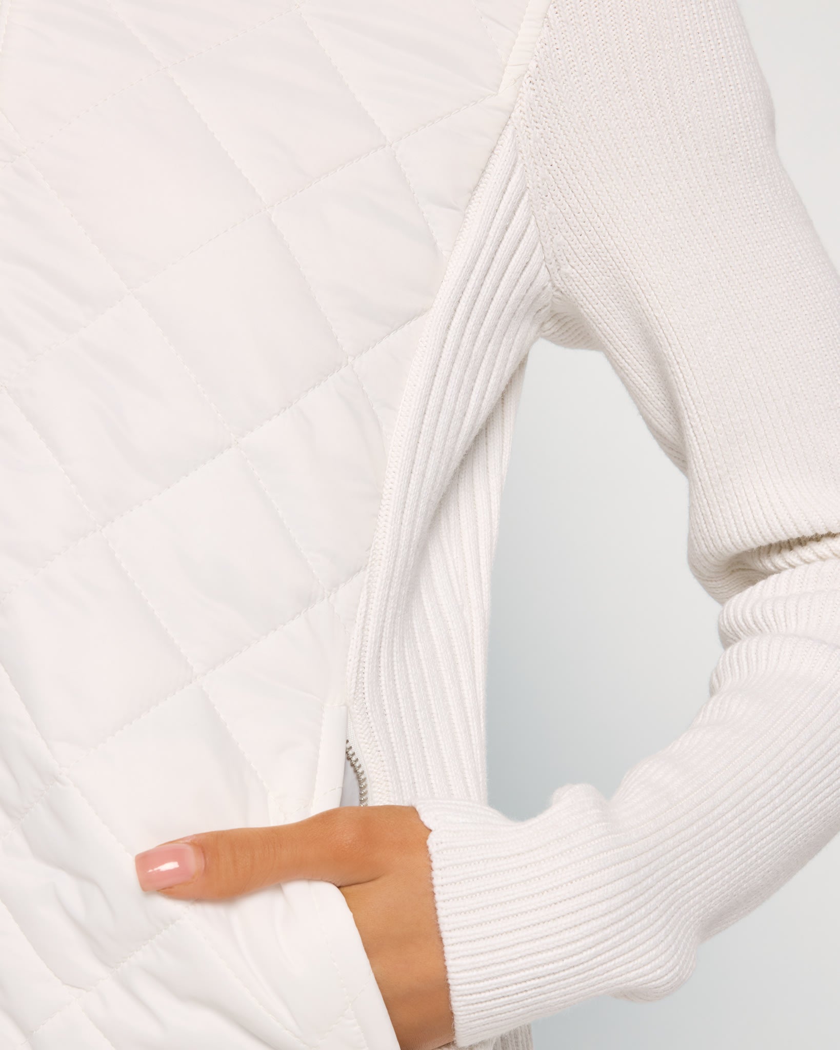 White $|& Herizon Valley Mixed Media Jacket - SOF Full Front