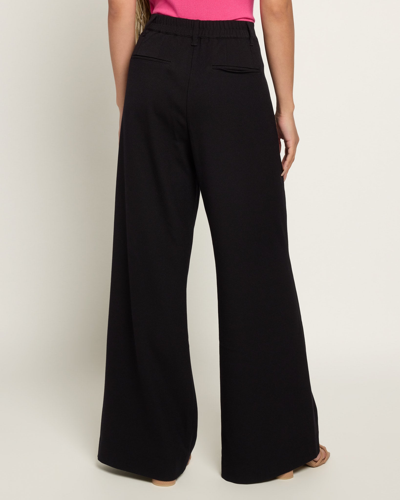 Black $|& Citrus Brentwood Wide Leg Trouser - SOF Back