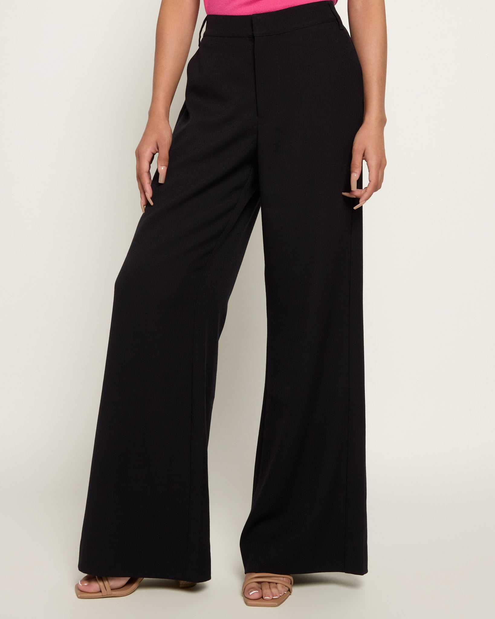 Black $|& Citrus Brentwood Wide Leg Trouser - SOF Front
