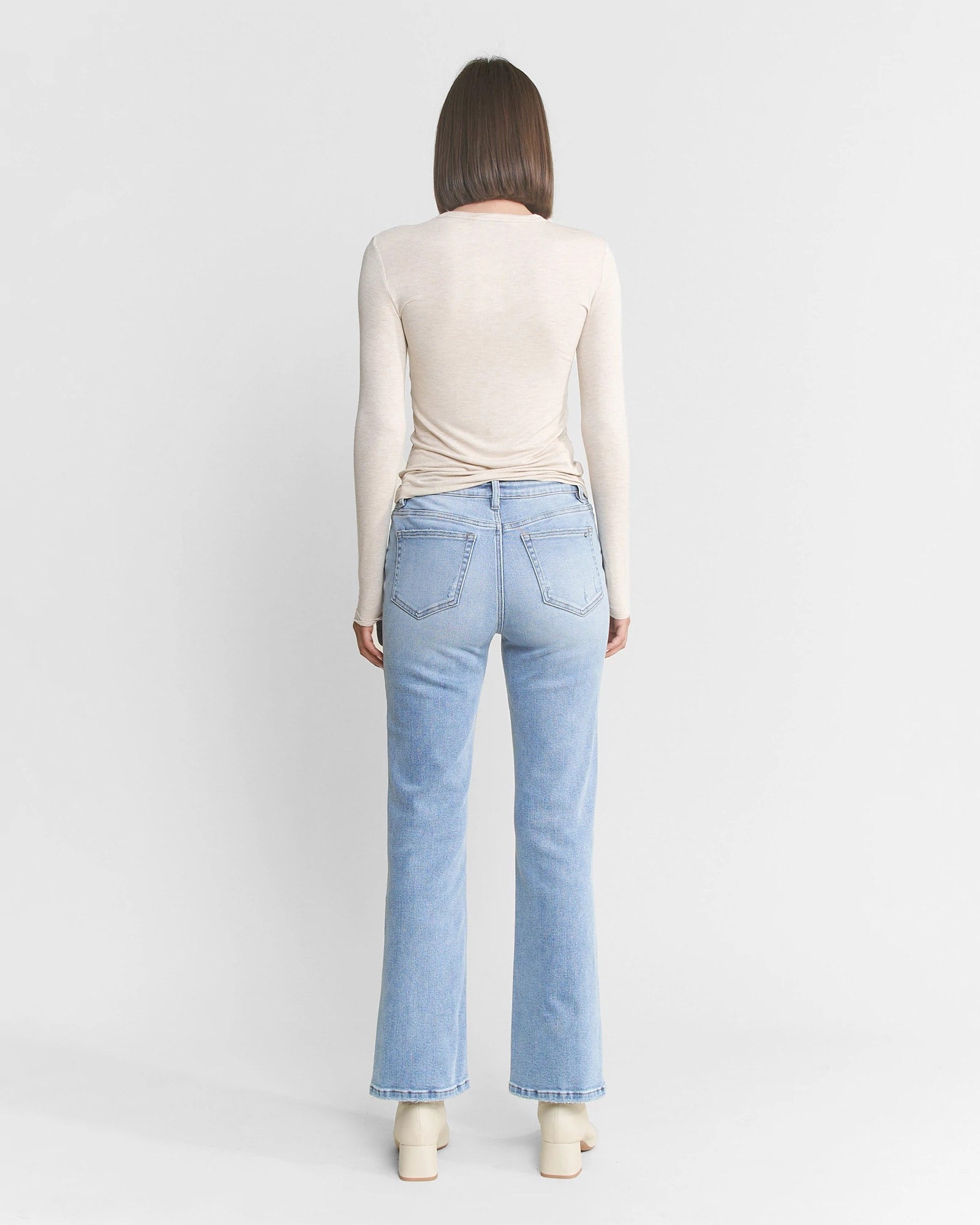 Gypsy Blue $|& Mica Denim High Rise Front Yoke Straight Leg Jeans - Hanger Side