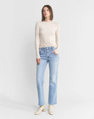 Gypsy Blue $|& Mica Denim High Rise Front Yoke Straight Leg Jeans - VOF Detail