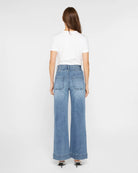 Chathams Blue $|& Mica Denim Super Rise Wide Leg Jeans With Double Waistband - Hanger Side
