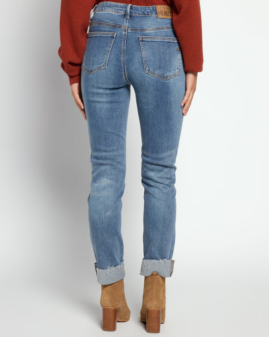 Storm Blue $|& Herizon Phoebe High Rise Mom Jeans with Button Fly - SOF Back