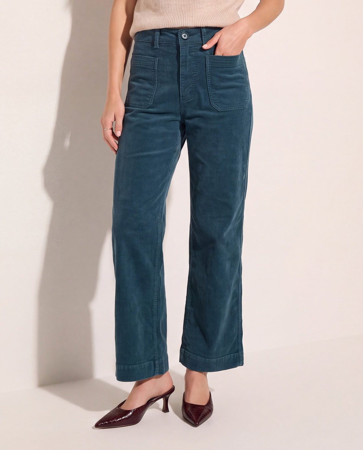 Pinecrest $|& SEAS Caroline Corduroy Cropped Wide Leg Pant - SOF Front