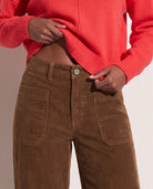 Toffee $|& SEAS Caroline Corduroy Cropped Wide Leg Pant - SOF Full Front