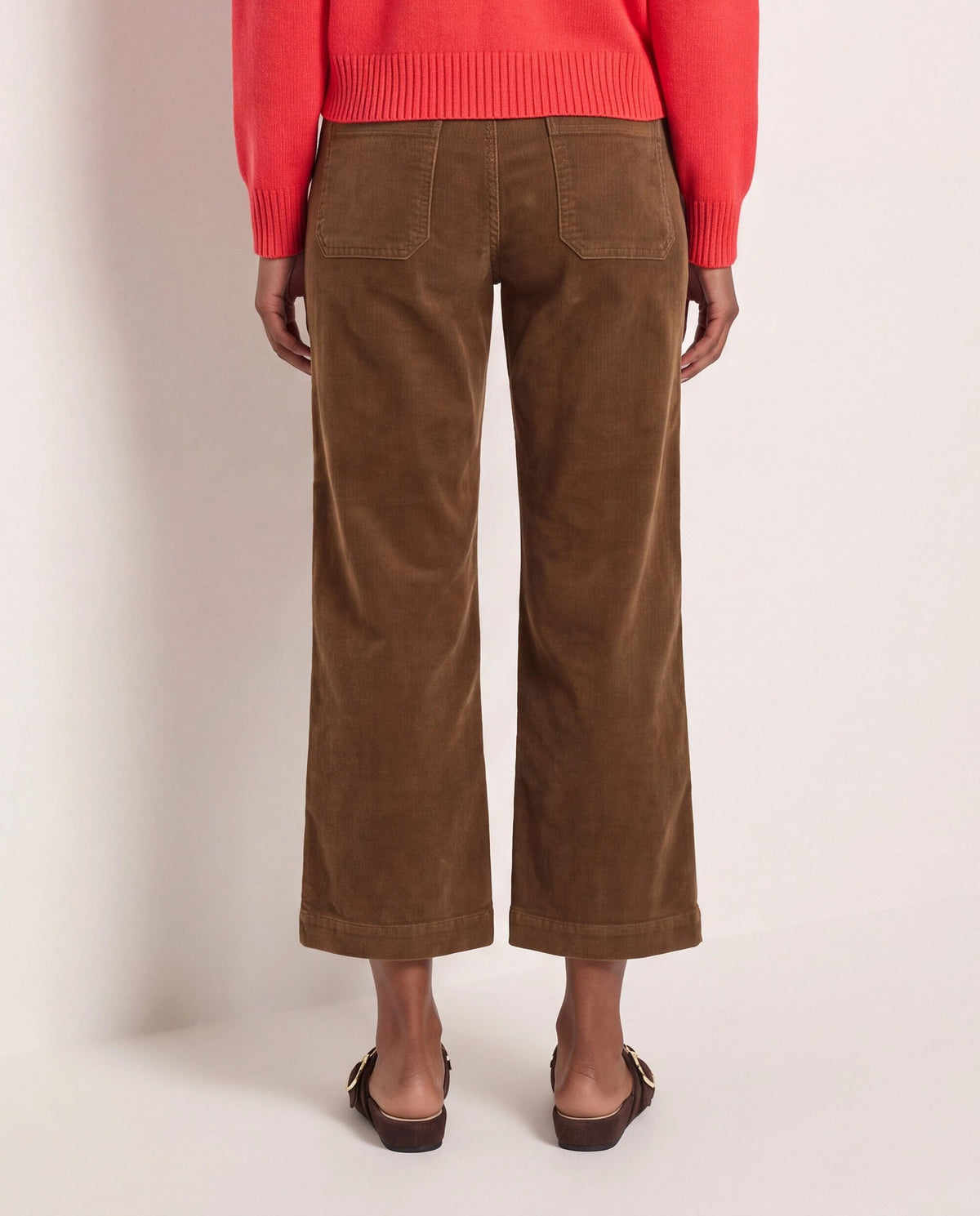 Toffee $|& SEAS Caroline Corduroy Cropped Wide Leg Pant - SOF Back