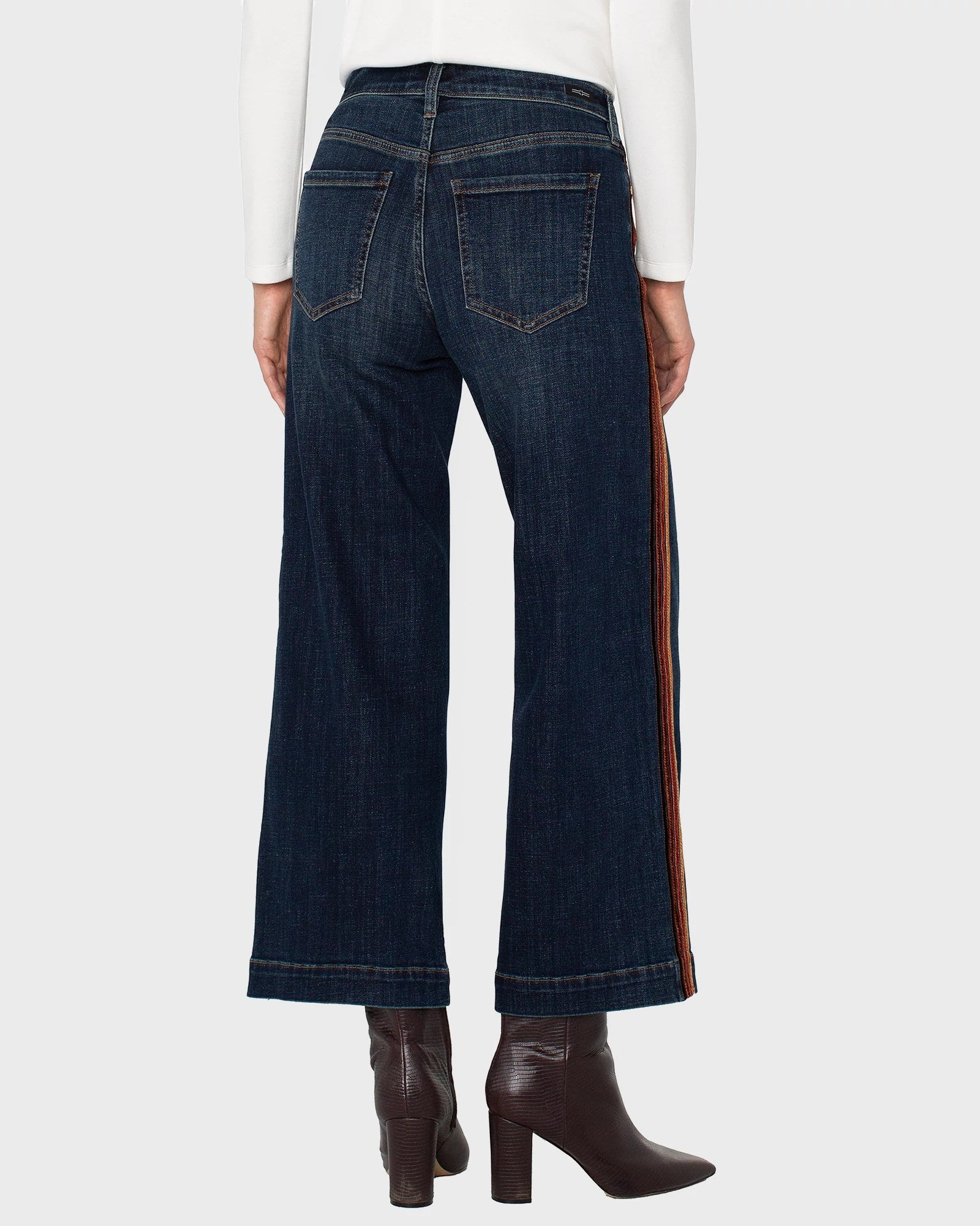 Eastmoor $|& Liverpool The Stride Wide Leg Jeans with Velvet Trim - Hanger Side