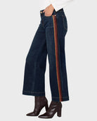 Eastmoor $|& Liverpool The Stride Wide Leg Jeans with Velvet Trim - Hanger Front