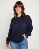 Navy $|& SEAS Coastal Crew Neck Pullover - SOF Front