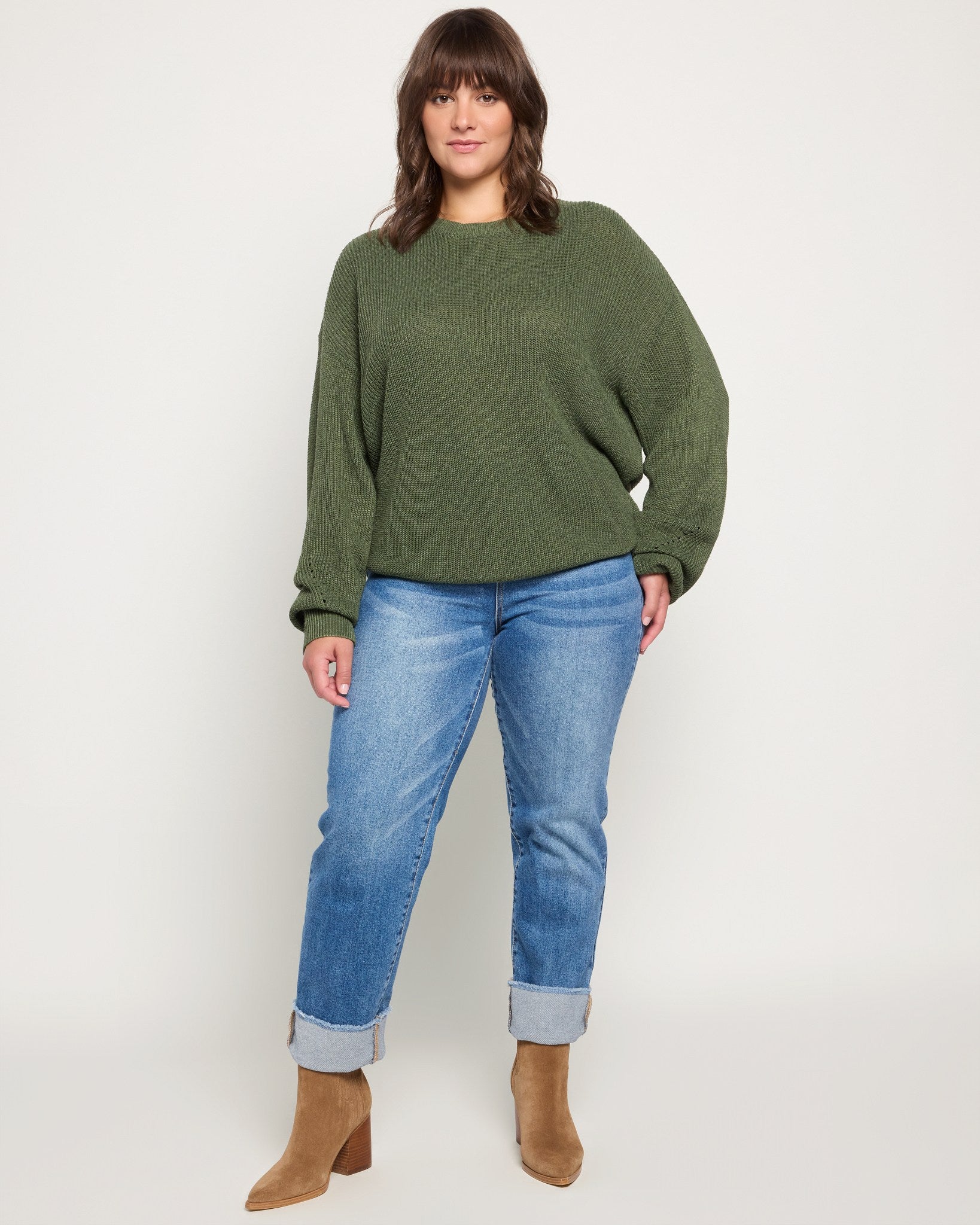 Olive $|& SEAS Coastal Crew Neck Pullover - UGC On Fig