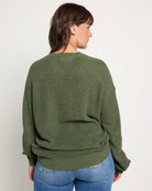 Olive $|& SEAS Coastal Crew Neck Pullover - SOF Back