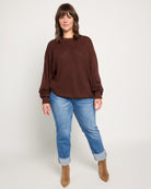Chocolate $|& SEAS Coastal Crew Neck Pullover - UGC On Fig