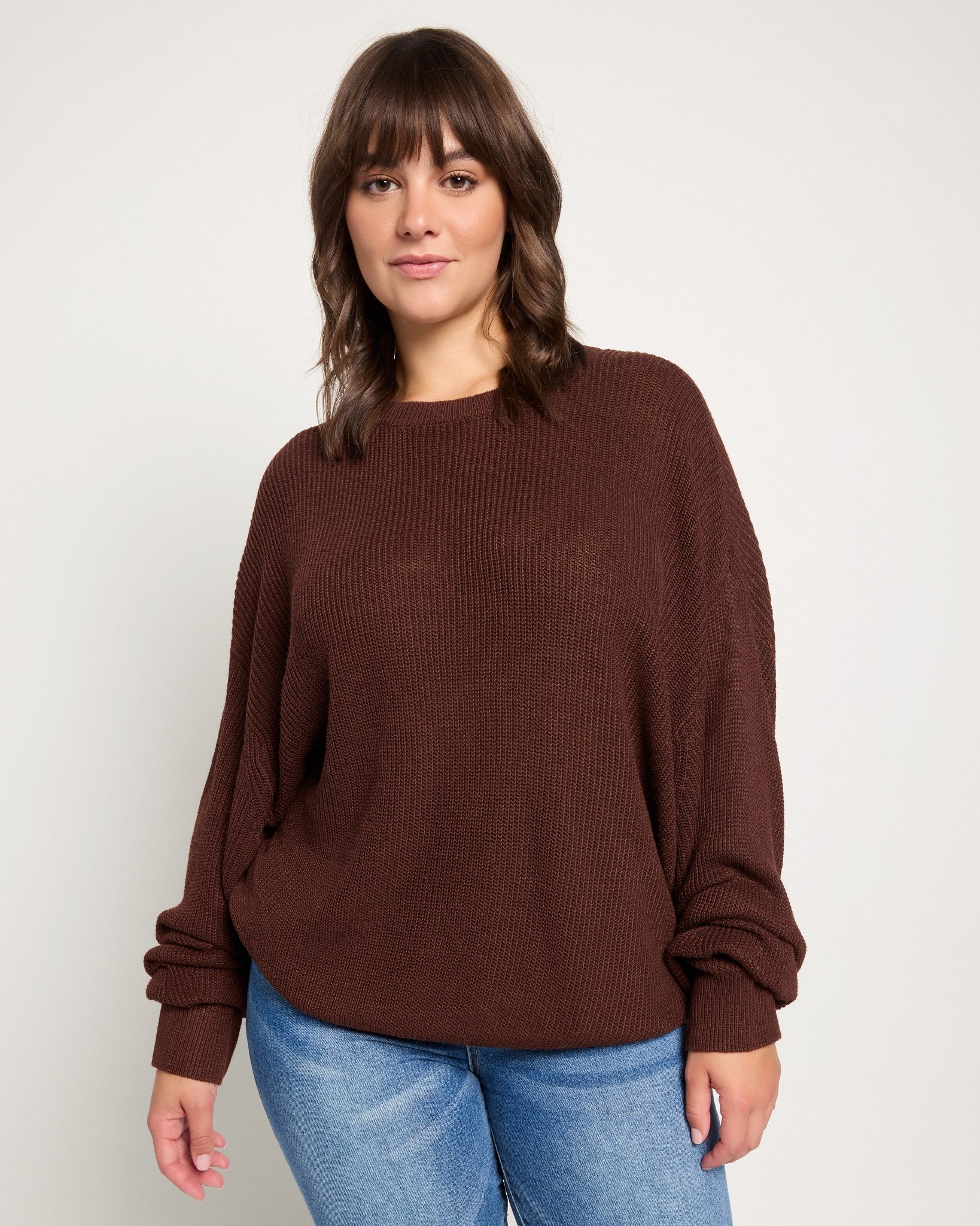 Chocolate $|& SEAS Coastal Crew Neck Pullover - SOF Front