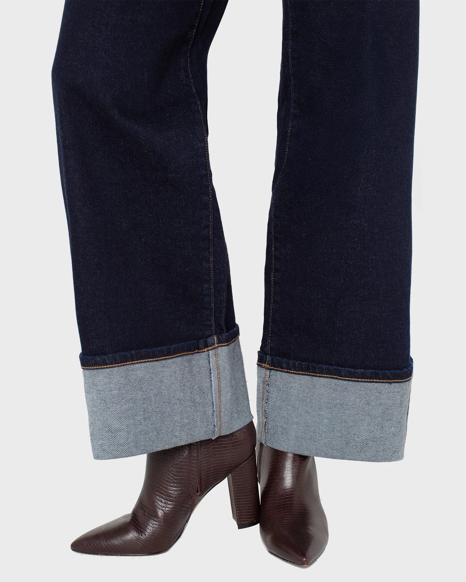 Indigo Rinse $|& Liverpool Morgan Cuffed Wide Leg Jean - Hanger Back