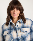 Blue Plaid $|& SEAS Cozy Plaid Shacket - SOF Full Front