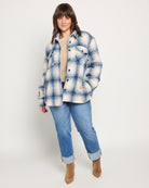 Blue Plaid $|& SEAS Cozy Plaid Shacket - UGC On Fig
