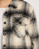 Black Plaid $|& SEAS Cozy Plaid Shacket - SOF Full Front