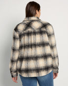 Black Plaid $|& SEAS Cozy Plaid Shacket - SOF Back