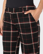 Black Red Tattersall Plaid $|& Liverpool Kelsey Wide Leg Trouser - Hanger Back