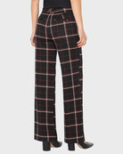Black Red Tattersall Plaid $|& Liverpool Kelsey Wide Leg Trouser - Hanger Side