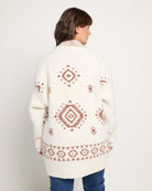 Cream Aztec $|& Herizon Aztec Cozy Jacquard Cardigan - SOF Back