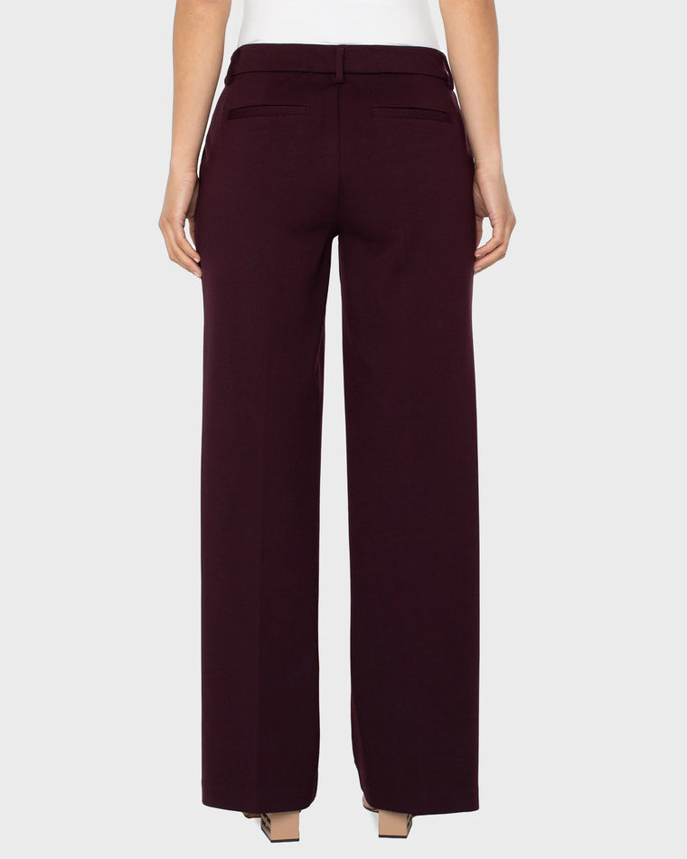 Dark Plum $|& Liverpool Kelsey Wide Leg Trouser - Hanger Side