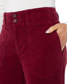 Cabernet Red $|& Liverpool Corduroy Wide Leg Pants - Hanger Back