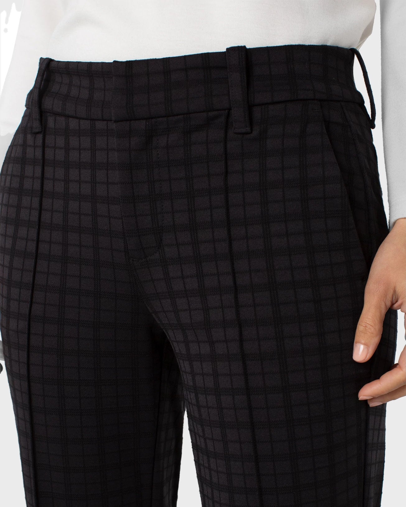 Black Tattersall Check $|& Liverpool Gemma Cigarette Trouser - Hanger Back