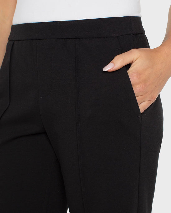 Black $|& Liverpool Kayla Pull-On Wide Leg Trouser - Hanger Back