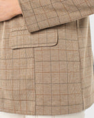 Khaki Grid Check $|& Liverpool Boyfriend Blazer - Hanger Back
