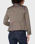 Camel/Sand Stripe $|& Liverpool Peplum Blazer - Hanger Side