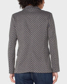 Navy/Toffee Check $|& Liverpool Faux Double Breasted Blazer - Hanger Side