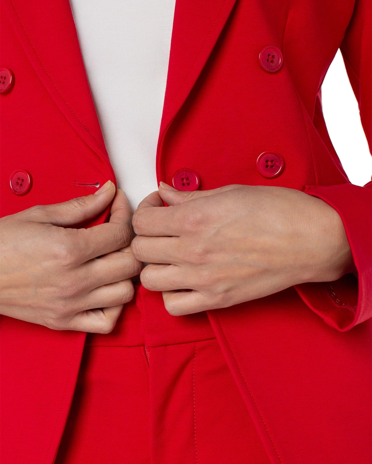 Tango Red $|& Liverpool Faux Double Breasted Blazer - Hanger Back