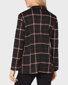 Black/Red Tattersall Plaid $|& Liverpool Boyfriend Blazer - Hanger Side