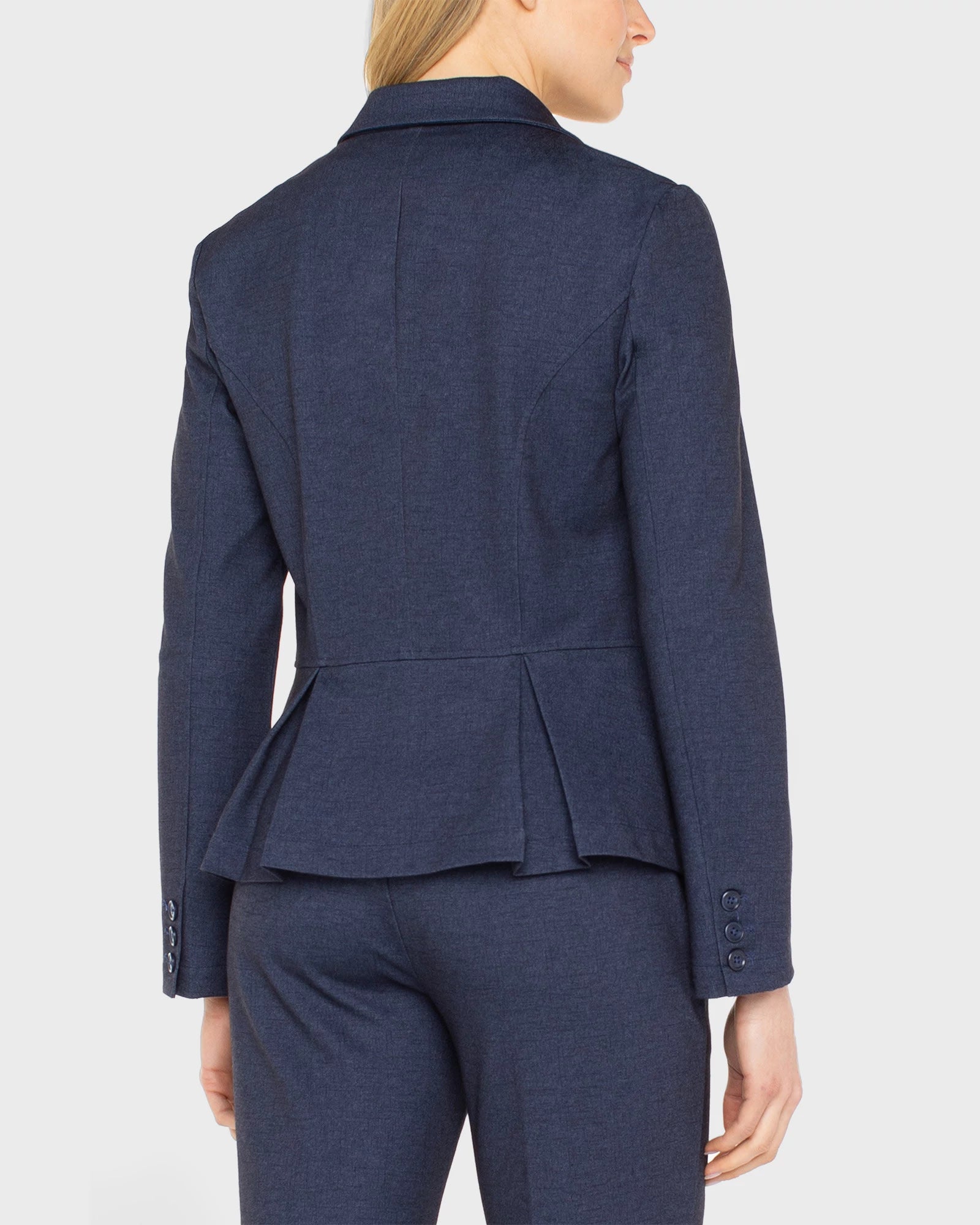 Navy Dusk $|& Liverpool Peplum Blazer - Hanger Side