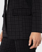 Black Tattersall Check $|& Liverpool Boyfriend Blazer - Hanger Back