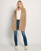 Camel Cream Plaid $|& Liverpool Open Front Coatigan - UGC On Fig