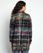 Black Multi Plaid $|& Liverpool Plush Collared Coatigan - SOF Back