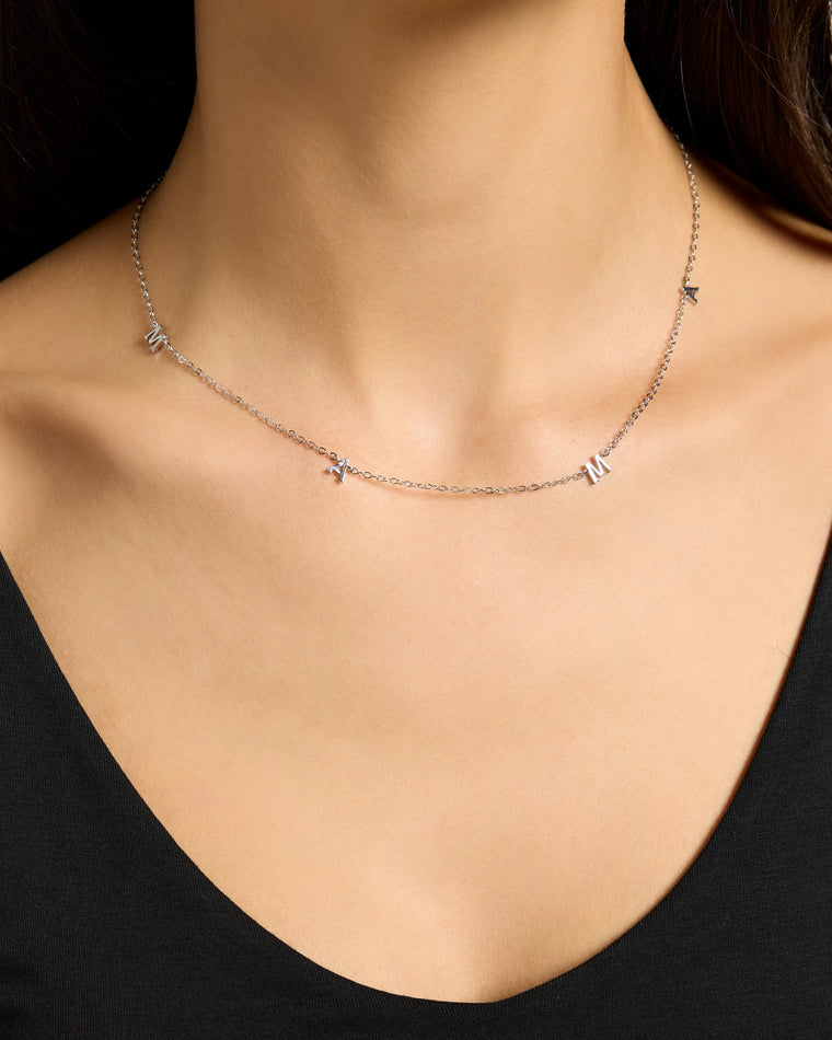Silver $|& Macrae & Co Mini Hanging Mama Necklace - SOF Full Front