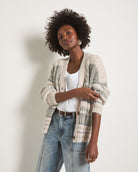 Olive Branch Stripe $|& SEAS Crystal Canyon Striped Cardigan - SOF Front