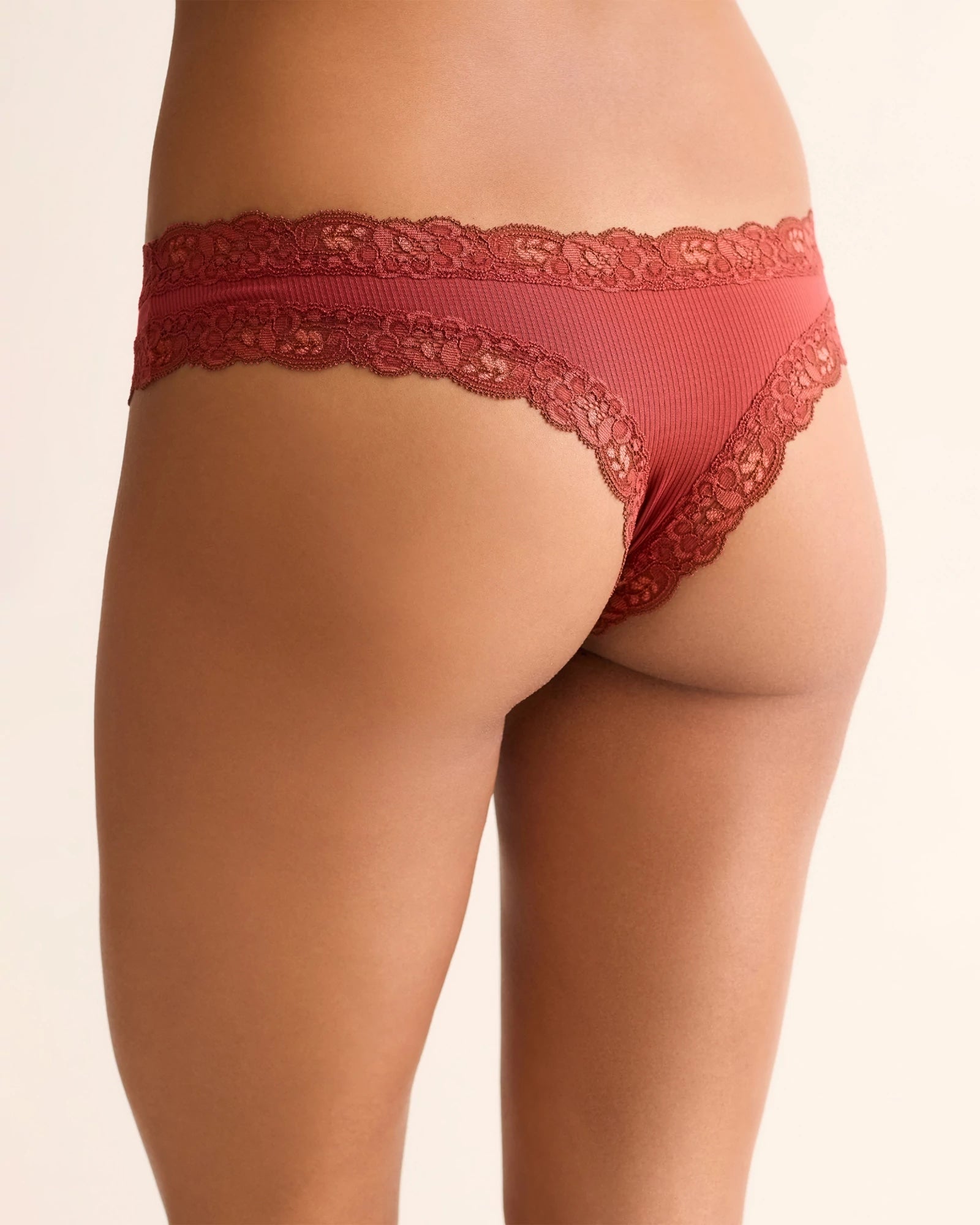 Chili Rib/Champagne 2 Pack $|& Fleur't The Iconic Thong - Hanger Side