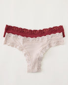Chili Rib/Champagne 2 Pack $|& Fleur't The Iconic Thong - Hanger Detail
