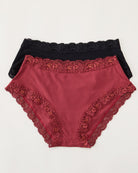 Chili Rib/Black 2 Pack $|& Fleur't Iconic High Waist Boyshort - Hanger Detail