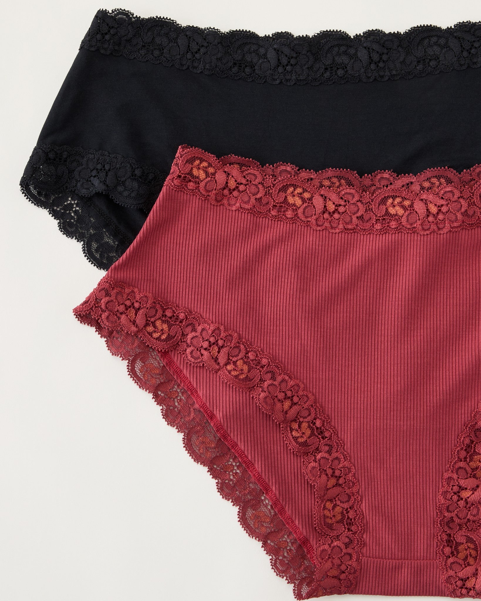 Chili Rib/Black 2 Pack $|& Fleur't Iconic High Waist Boyshort