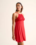 Sweet Red $|& Fleur't High Neck Chemise - Hanger Front