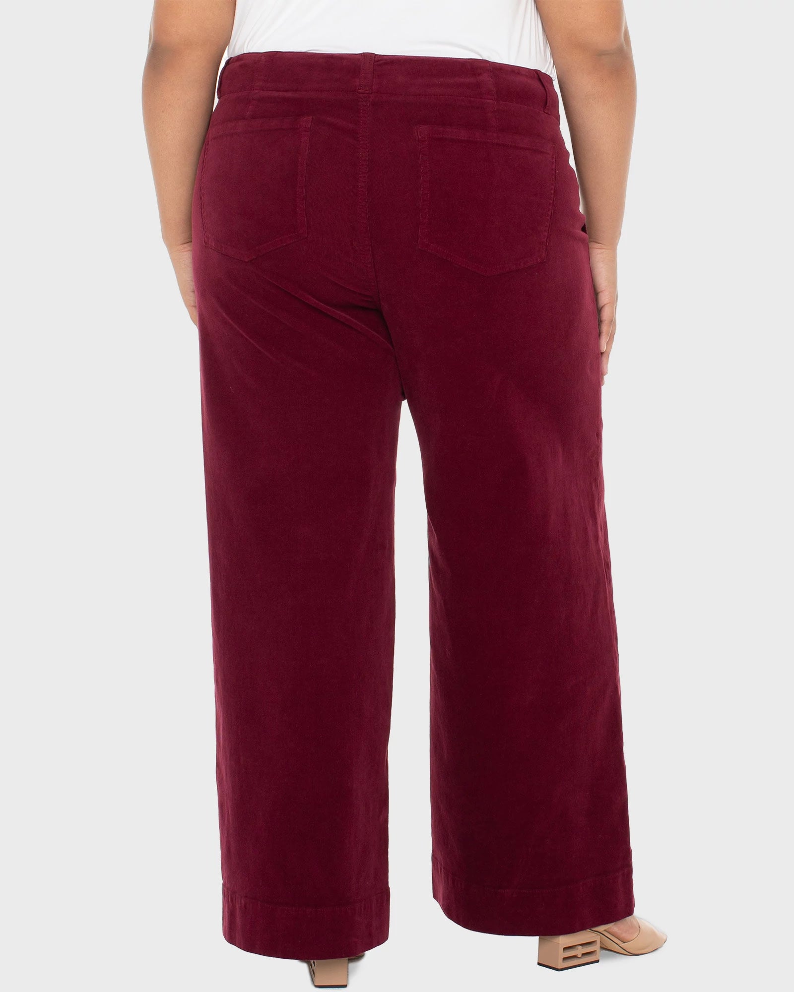 Cabernet Red $|& Liverpool Utility Pocket Wide Leg Pant - Hanger Side