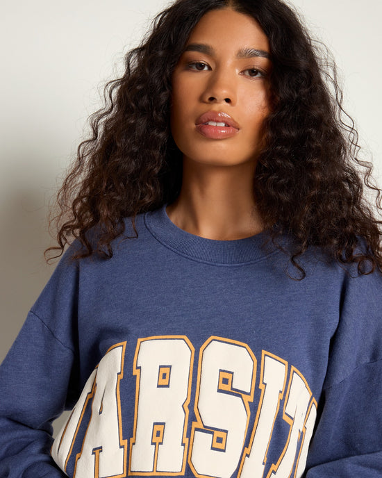 Starry Nights Navy $|& Project Social T Varsity Sweatshirt - SOF Full Front