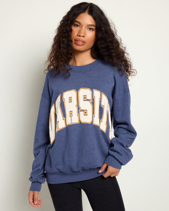 Starry Nights Navy $|& Project Social T Varsity Sweatshirt - SOF Front